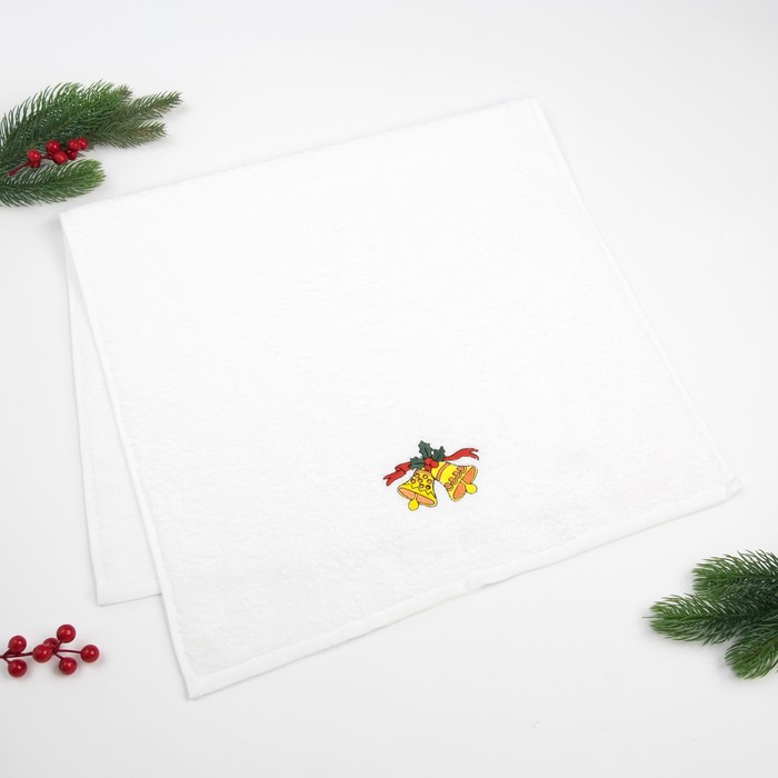 Полотенце «Экономь и Я» Колокольный звон 50×90 см, цвет белый, 100% хлопок, 340 г/м²