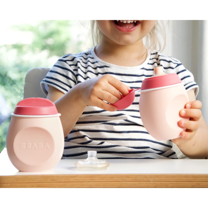 Поильник-контейнер из силикона SQUEEZ'PORTION PINK