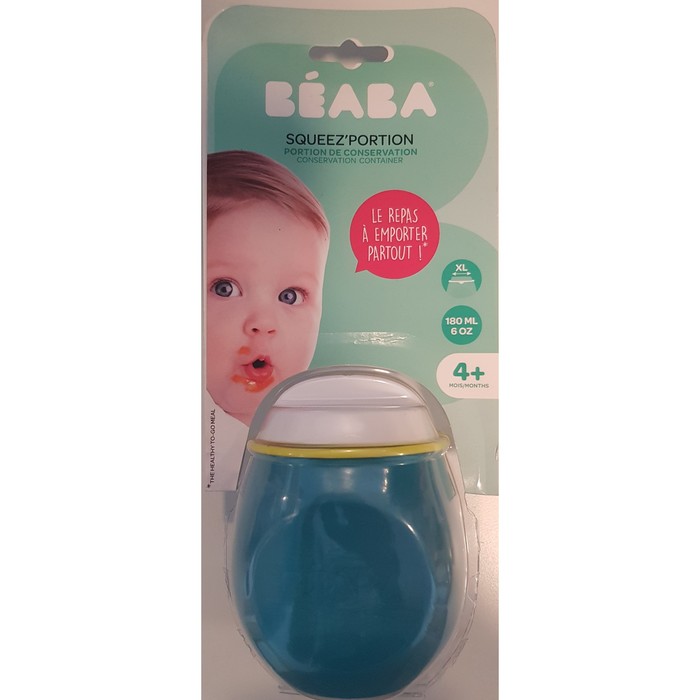 Поильник-контейнер из силикона SQUEEZ'PORTION BLUE