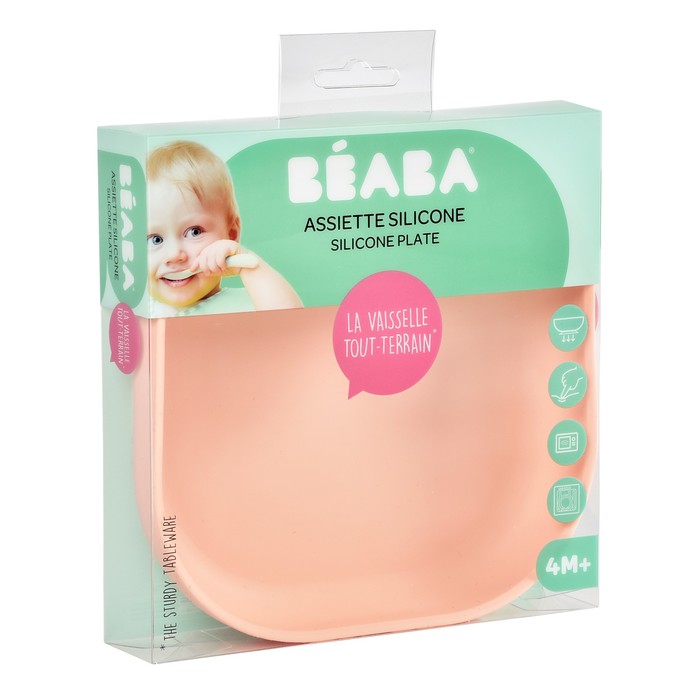 Тарелочка детская из силикона SILICONE SUCTION PLATE PINK