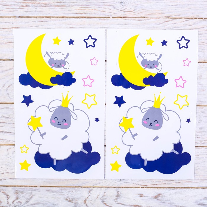 Светильник с наклейками "Овечки"