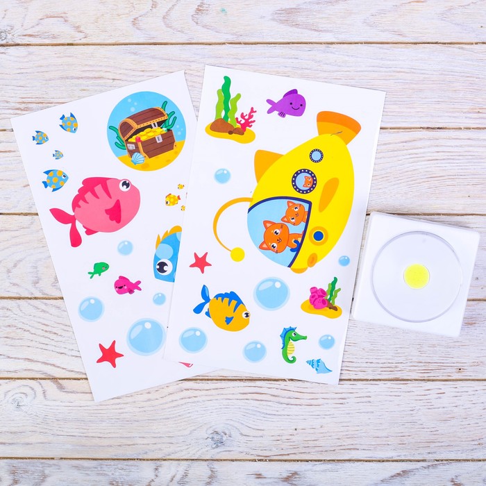 Светильник с наклейками "Подводный мир"