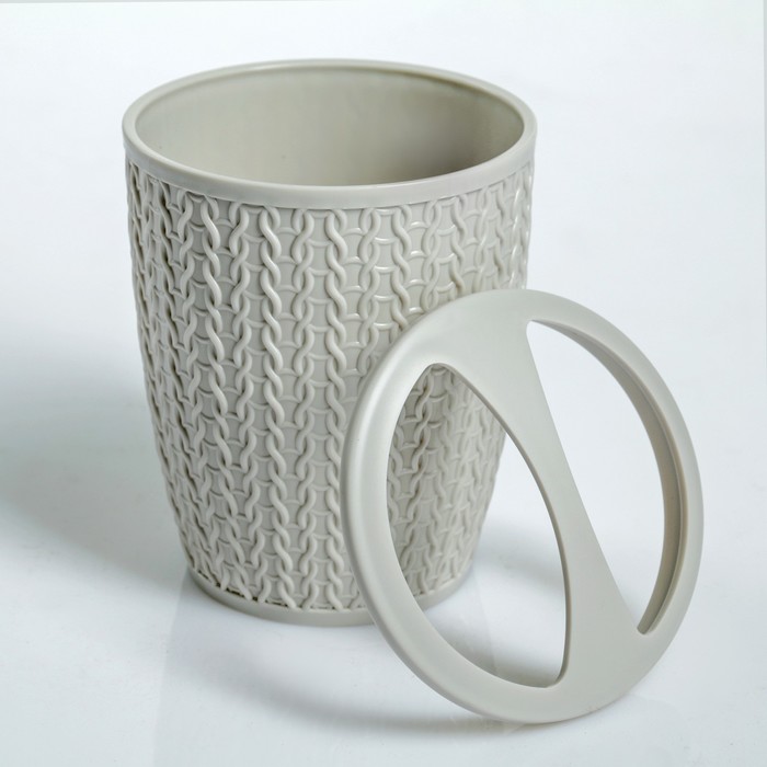 Подставка д/зуб.щёт. "Вязаное плетение", цвет светло-серый