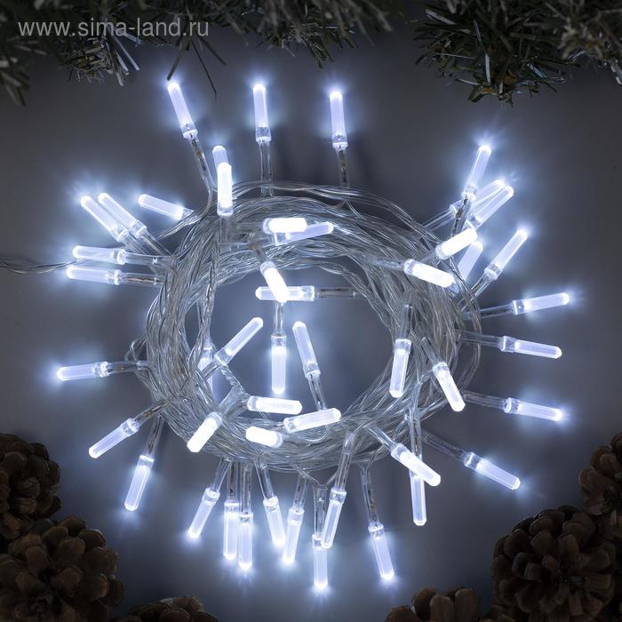

Гирлянда «Нить» 5 м с насадками «Хрусталики», IP20, прозрачная нить, 50 LED, свечение белое, 8 режимов, 220 В