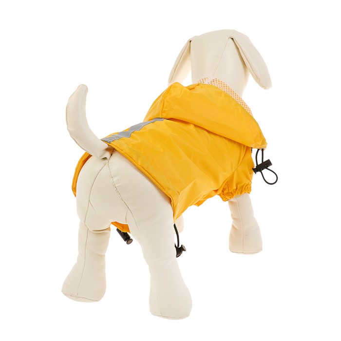 Куртка-дождевик на клепках с затяжками, размер M, жёлтая