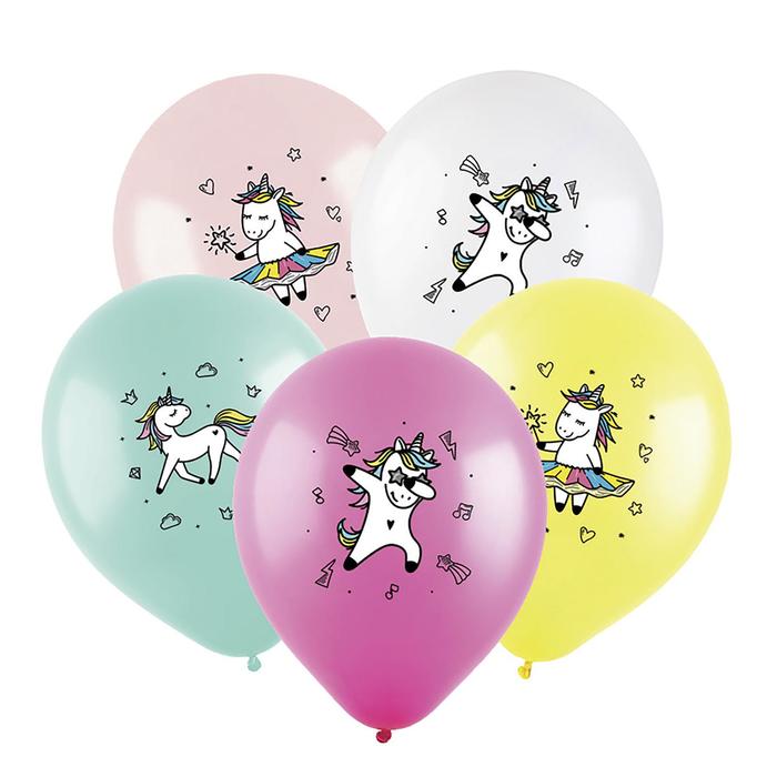 Шар латексный 12" "Милый единорог", пастель, набор 100 шт., цвета МИКС