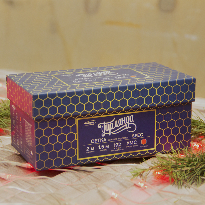 СЕТЬ, уличная УМС Ш:2м, В:1,5м, Н.С. 3W LED-192-220V, КРАСНЫЙ