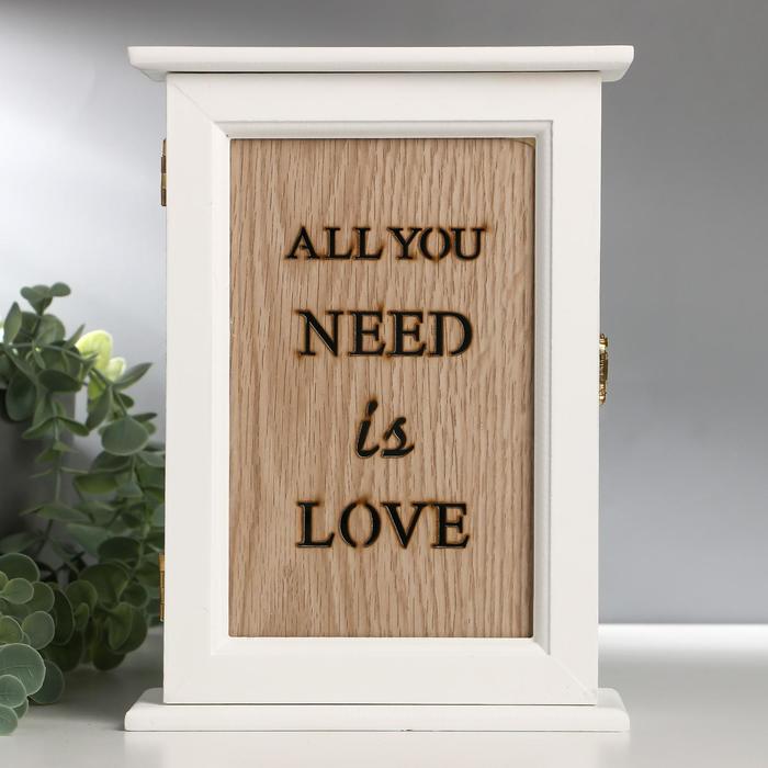 Ключница дерево 6 крючков "All you need is love" 24,5х18х7 см