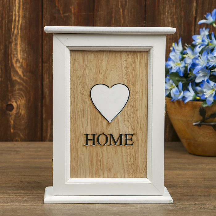 Ключница дерево 6 крючков "Сердце дома" 24,5х18х7 см