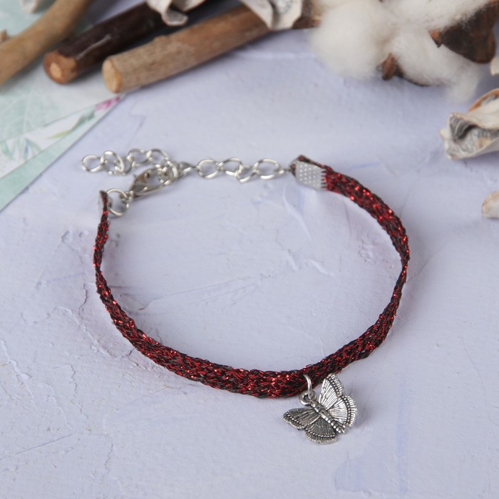 Браслет ассорти "Яркое плетение" бабочка, цвет МИКС