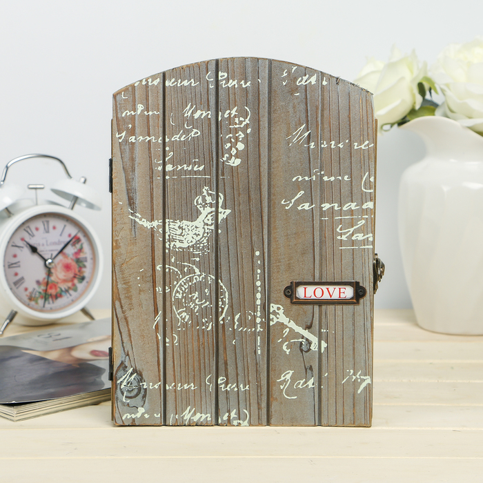 Ключница дерево 5 крючков "Ретро"  27х19х5 см