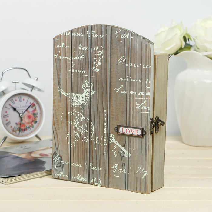 Ключница дерево 5 крючков "Ретро" 27х19х5 см