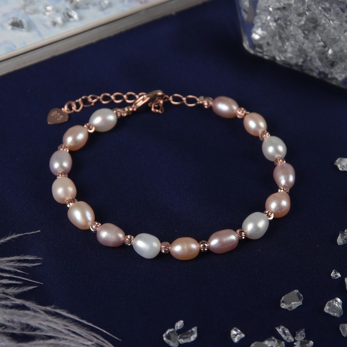 Браслет с жемчугом "Изобилие" роскоши, цветной в золоте