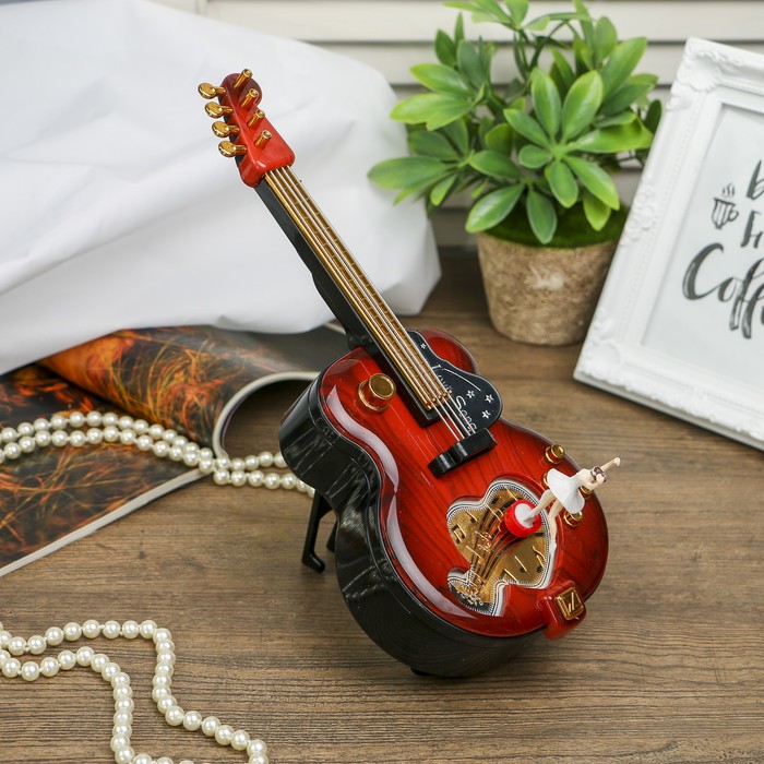 Шкатулка музыкальная механическая "Гитара" МИКС 22,5х28х12 см