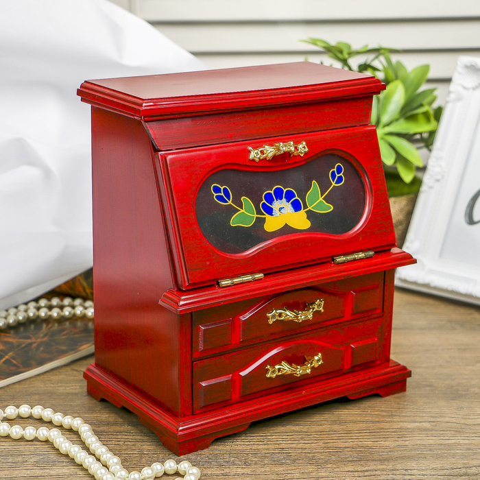 Шкатулка музыкальная механическая "Секретер" 20х18х11,5 см