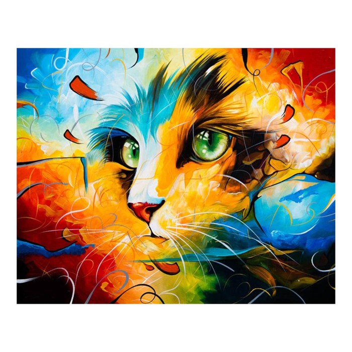 Картина стразами &quot;Разноцветный кот&quot;
