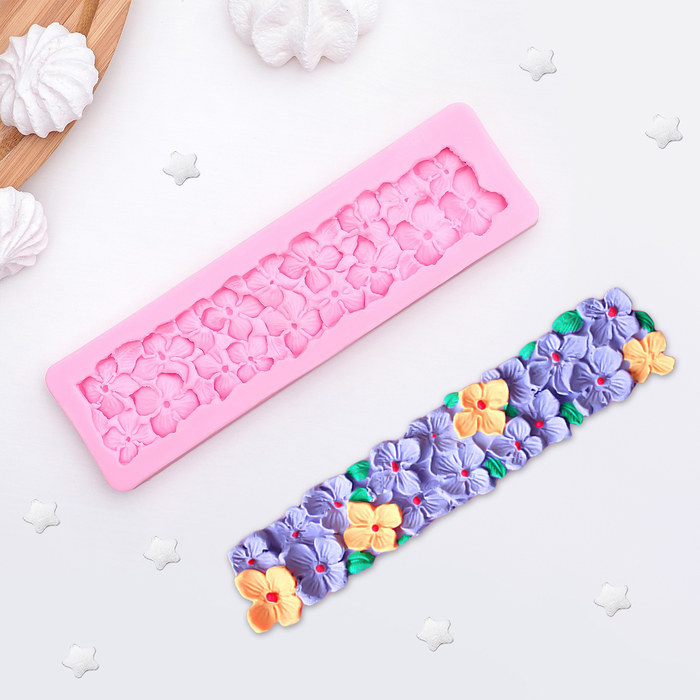 Молд 17,5х5х1 см "Цветочный орнамент"