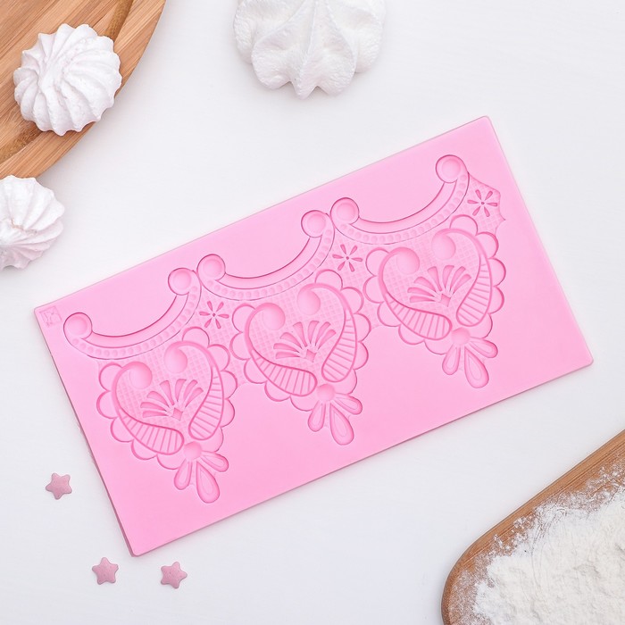 Коврик для  айсинга17,5х9,5х0,3 см "Кружева"