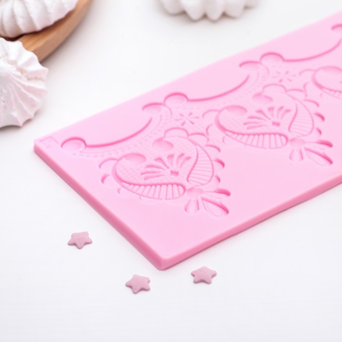 Коврик для айсинга17,5х9,5х0,3 см "Кружева"