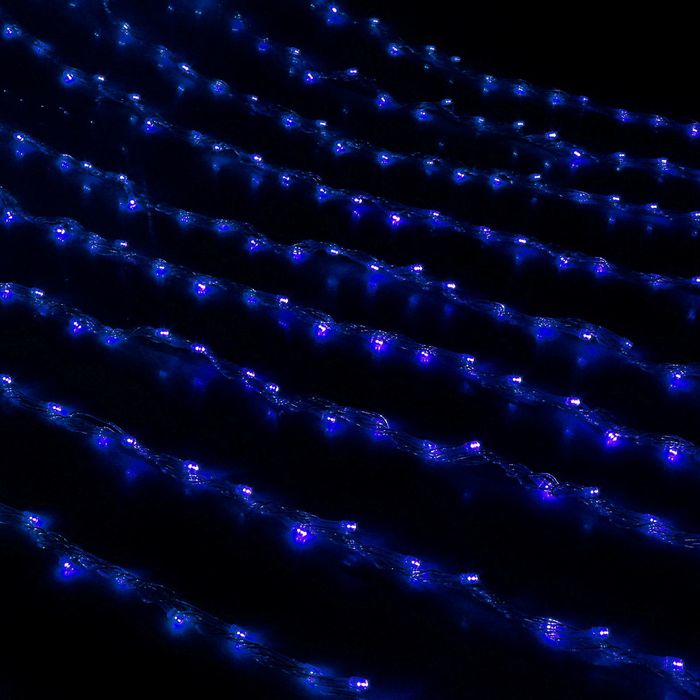 ВОДОПАД уличная, Ш:2 м, В:1,5 м, Н.С. LED-400-220V, 8 режимов, СИНИЙ УЦЕНКА