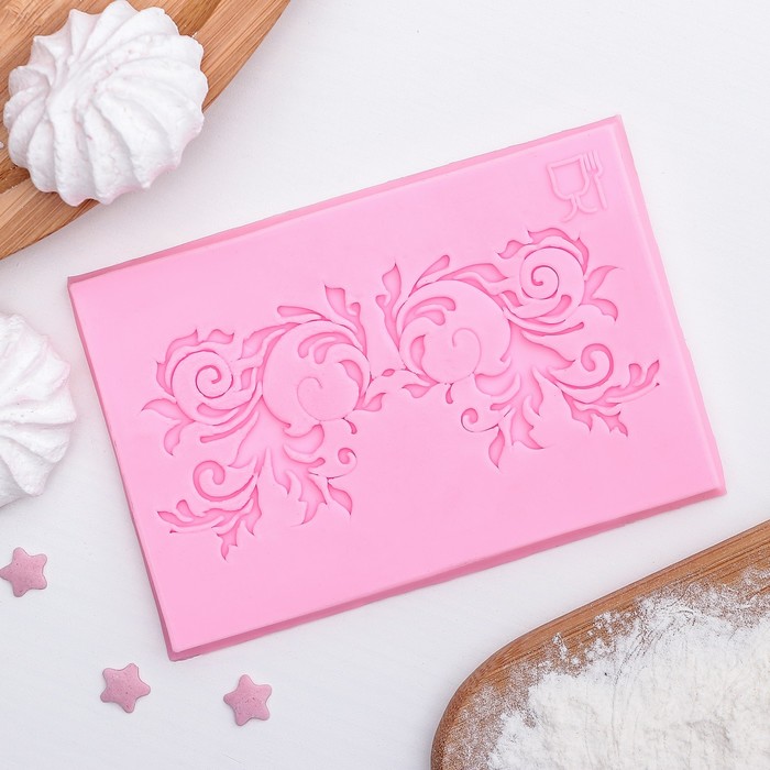 Коврик для айсинга 11х7,4х0,8 см "Сказочный узор"