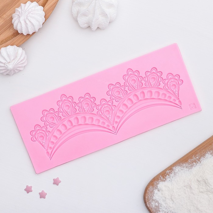 Коврик для айсинга 20,5х8,3х0,4 см "Цветущий бордюр"