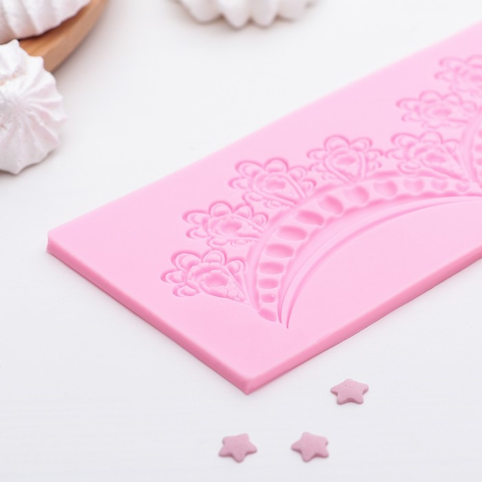 Коврик для айсинга 20,5х8,3х0,4 см "Цветущий бордюр"