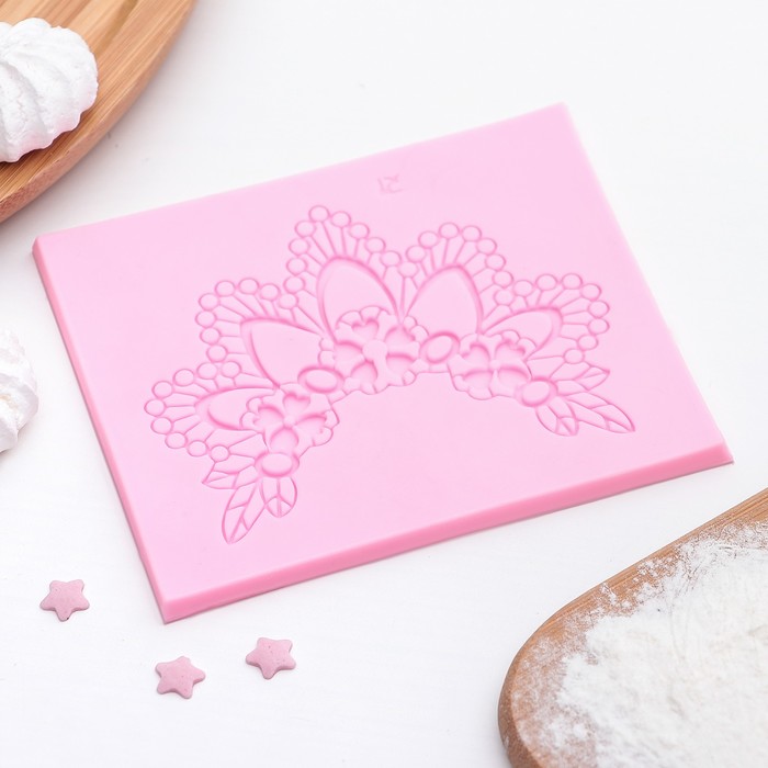 Коврик для айсинга 11,5х9,5х0,4 см "Цветочная диадема"