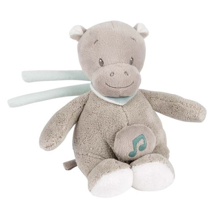 Игрушка мягкая Nattou Musical Soft toy MINI Loulou, Lea & Hippolyte «Бегемот» музыкальная 963107