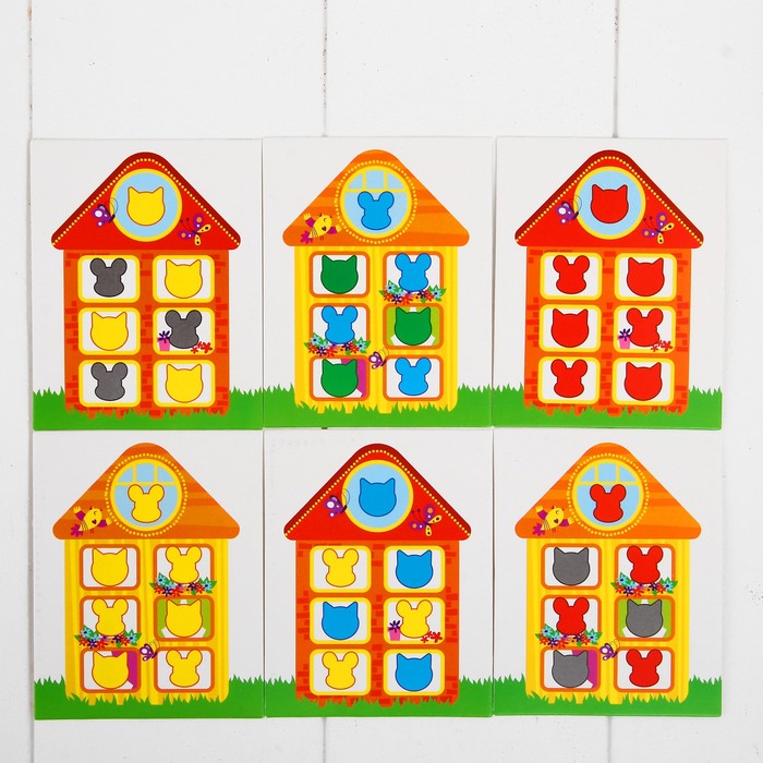 Развивающая головоломка "Кошки-мышки" (2 основы+ 40 элементов)