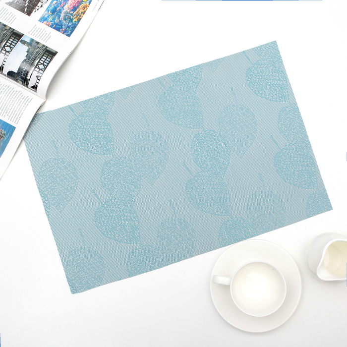 Салфетка кухонная "Листопад" 45х30 см, цвет голубой