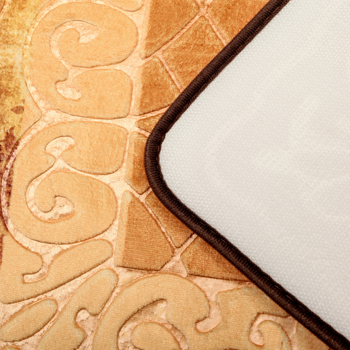 Набор ковриков для ванной и туалета "Узор" 2 шт, 50х80, 40х50 см, цвет коричневый 37348