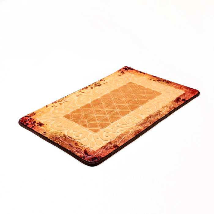 Набор ковриков для ванной и туалета "Узор" 2 шт, 50х80, 40х50 см, цвет коричневый 37348