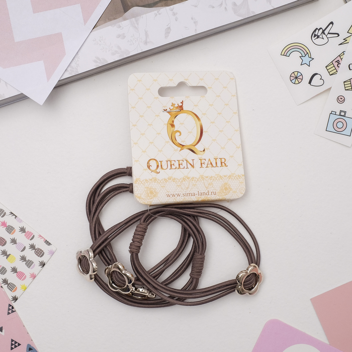 Резинка для волос "Незабудка" (цена за штуку) серый