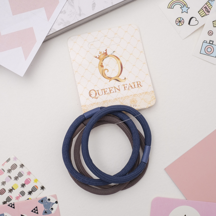 Резинка для волос "Классика спорт" (цена за штуку) синий и серый