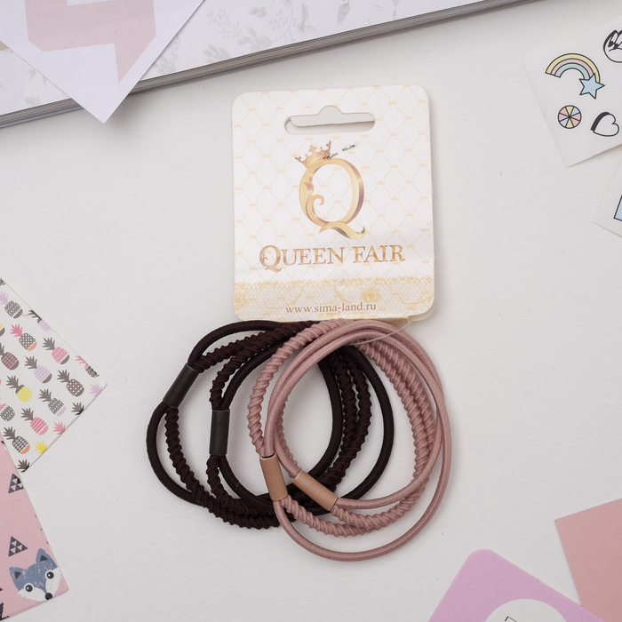 Резинка для волос "Спорт люкс" (цена за штуку) розовый и коричневый