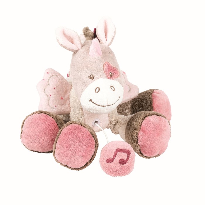 Игрушка мягкая Nattou Musical Soft toy MINI Nina, Jade & Lili «Единорог» музыкальная 987097 39456