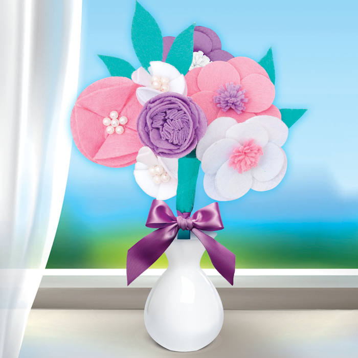 Набор для создания букета из фетра "Для тебя!" + игла, нитки, лента