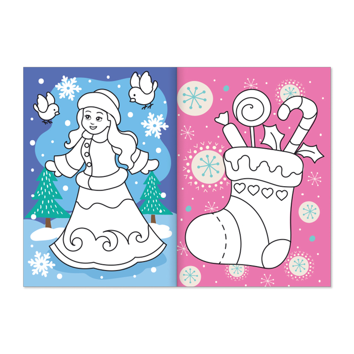 Книжка новогодняя раскраска "Для девочек" 20 стр.