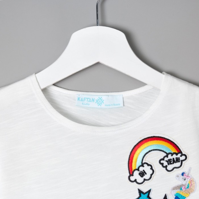 Футболка детская KAFTAN "Радуга", р-р 30 (98-104см) 3-4 лет, белый