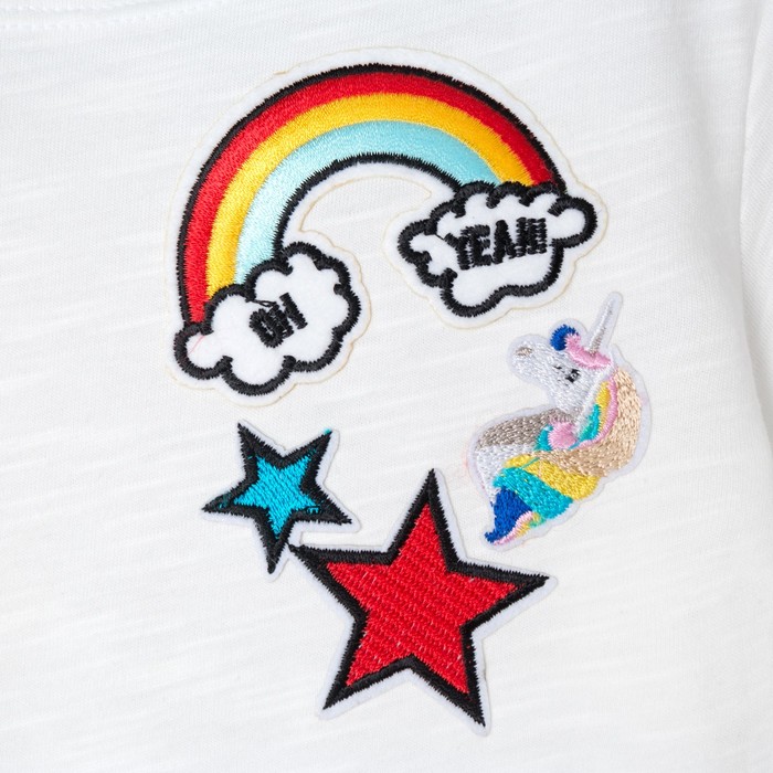 Футболка детская KAFTAN "Радуга", р-р 34 (122-128см) 7-8 лет, белый