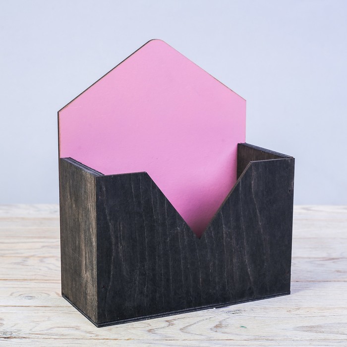Кашпо-конверт, серо-розовый, 22 × 18 × 8 см