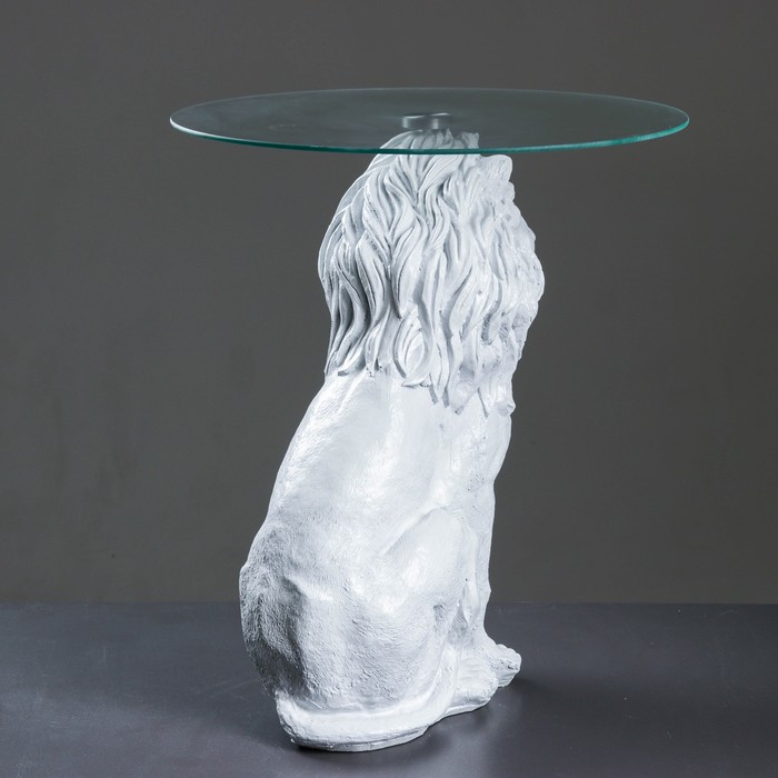 Подставка - стол "Лев сидя" белый 60см ПОЛИСТОУН