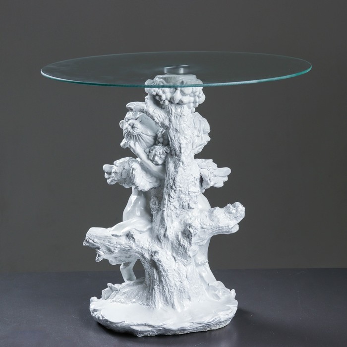 Подставка - стол "Пара ангелов" белый 54см ПОЛИСТОУН