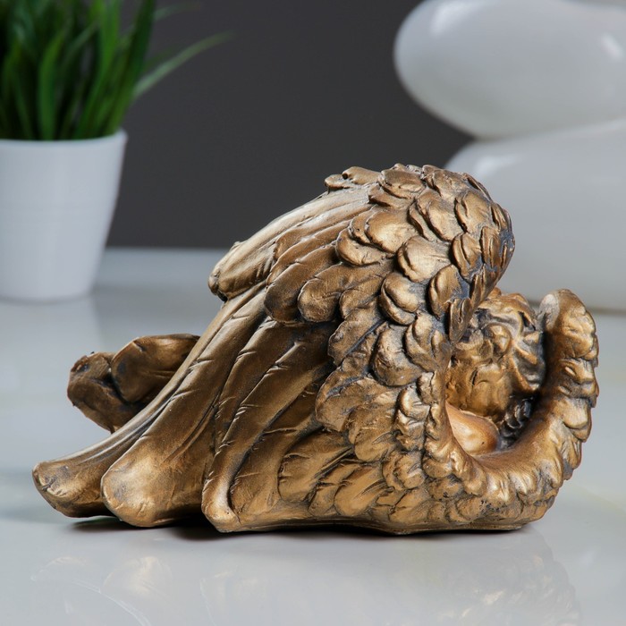 Фигура "Ангел в крыле малый левый" 13х19х13см, бронза