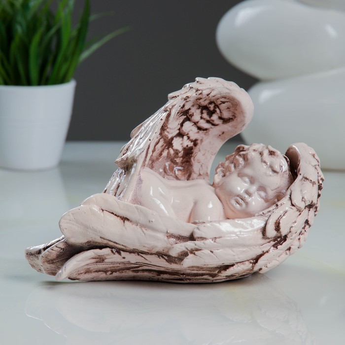 Фигура "Ангел в крыле малый правый" 13х20,5х14см, состаренный