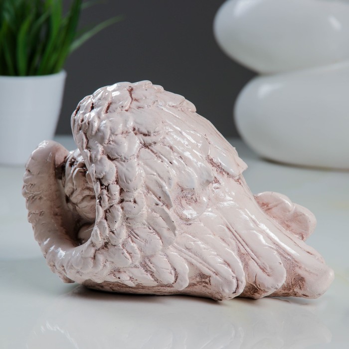 Фигура "Ангел в крыле малый правый" 13х20,5х14см, состаренный