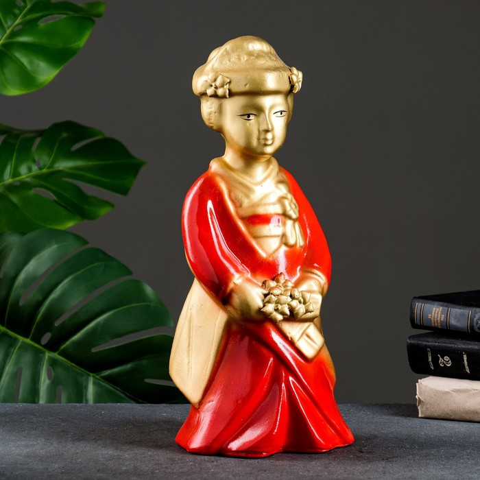 Копилка "Гейша" 15х16х37см, бронза, МИКС