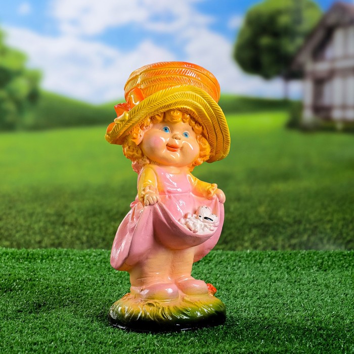 Садовая фигура "Девочка Манюня" 14х13,5х29см, цветная, МИКС