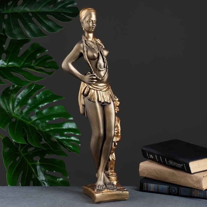 хорошие сувениры фигура негритянка 16х15х58см чёрное золото Фигура Негритянка 16х15х58см, чёрное золото